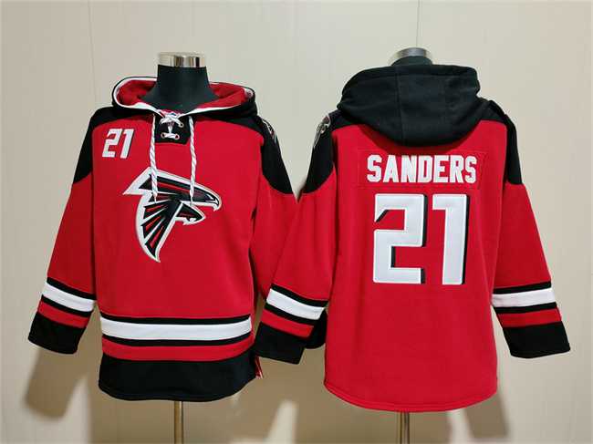 Men's Atlanta Falcons #21 Deion Sanders Red Ageless Must-Have Lace-Up Pullover Hoodie,We sell and wholesale Men's Atlanta Falcons #21 Deion Sanders Red Ageless Must-Have Lace-Up Pullover Hoodie on line form chian!